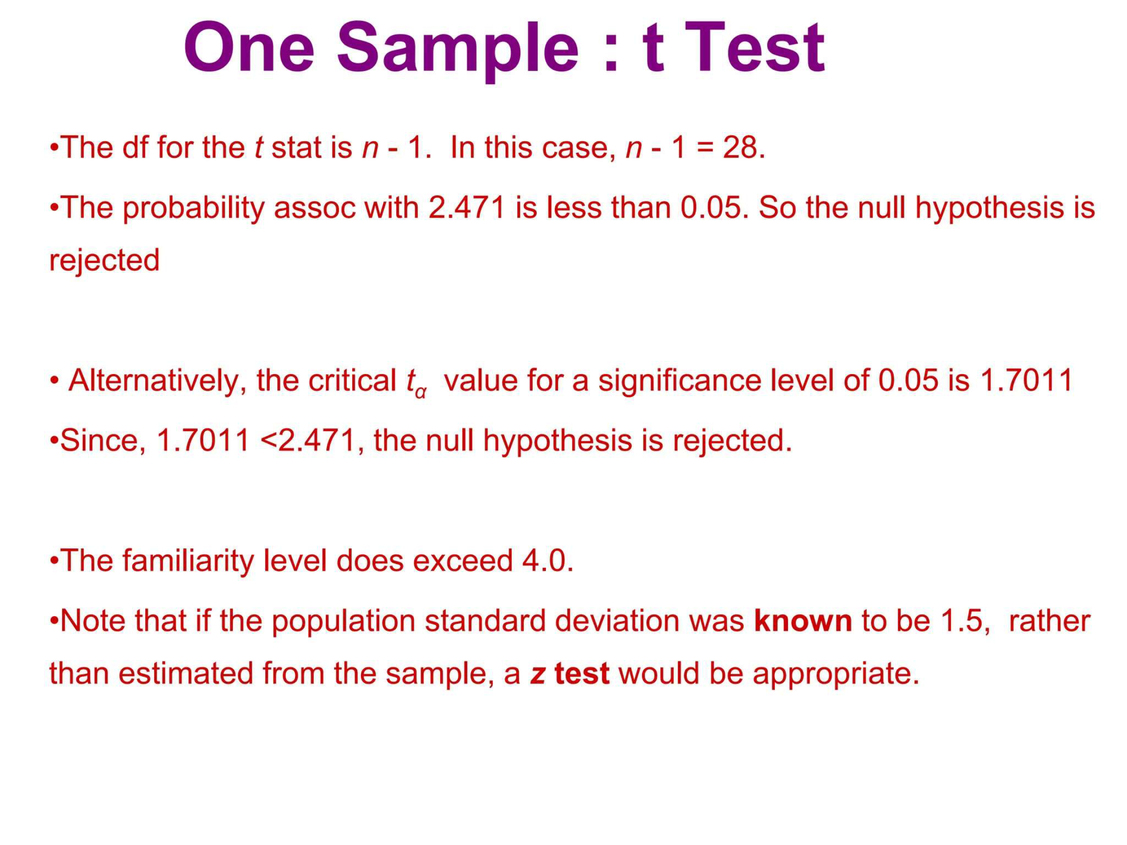Identifying Appropriate Test Statistics Lesson