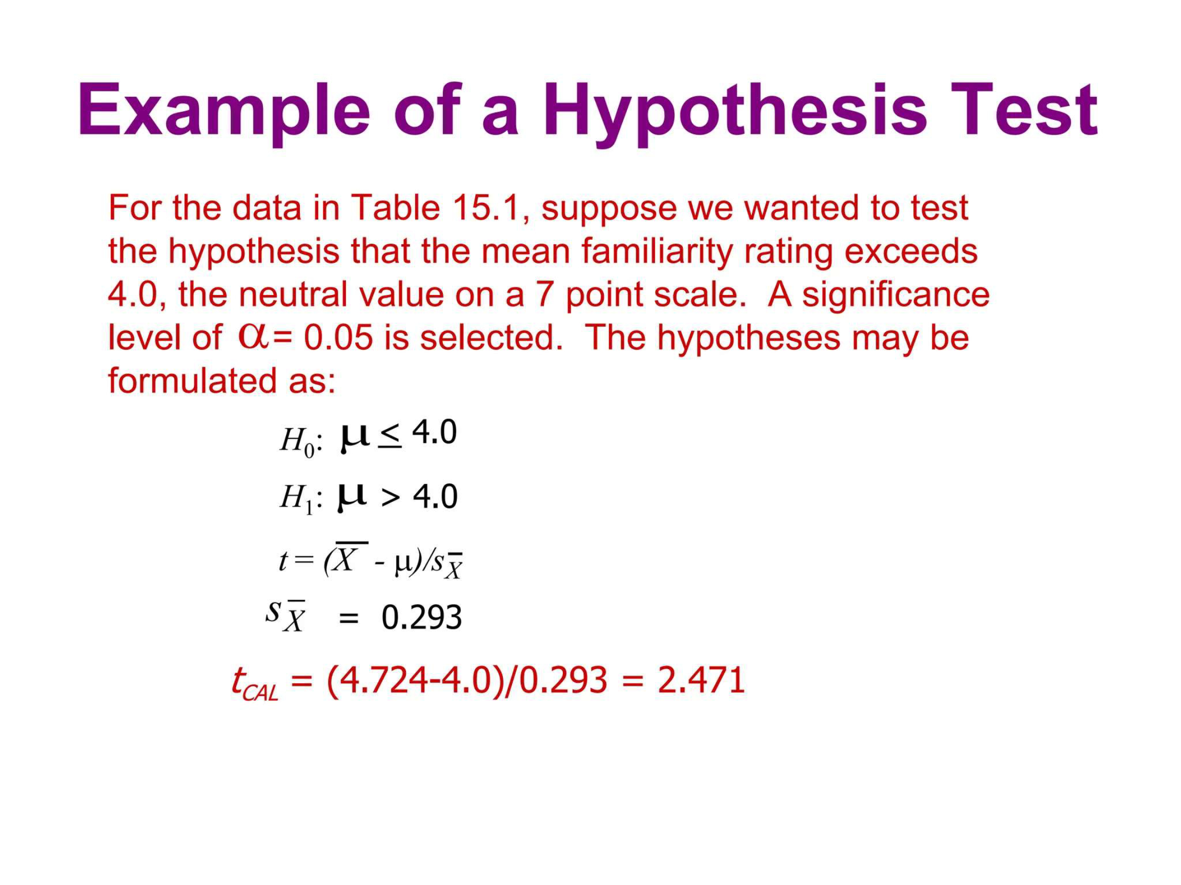 Identifying Appropriate Test Statistics Lesson