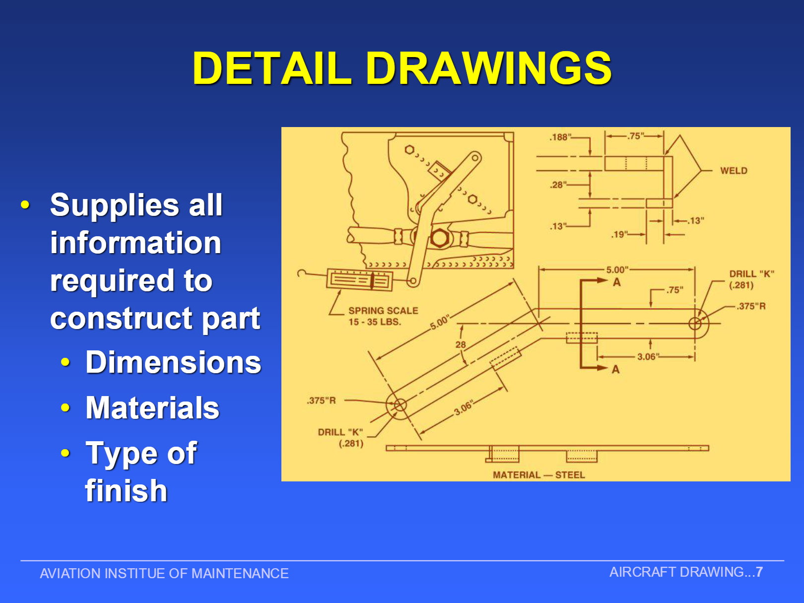 Steel part drawing example