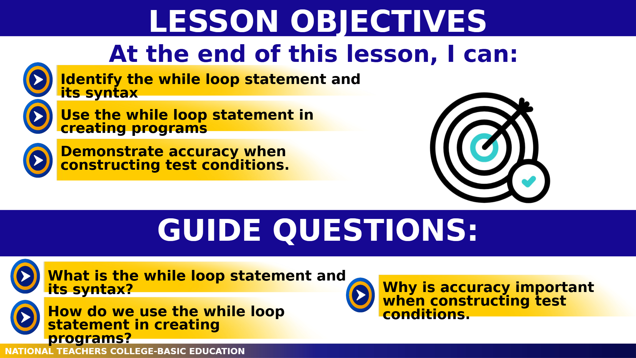 Using While Loop Statements Lesson