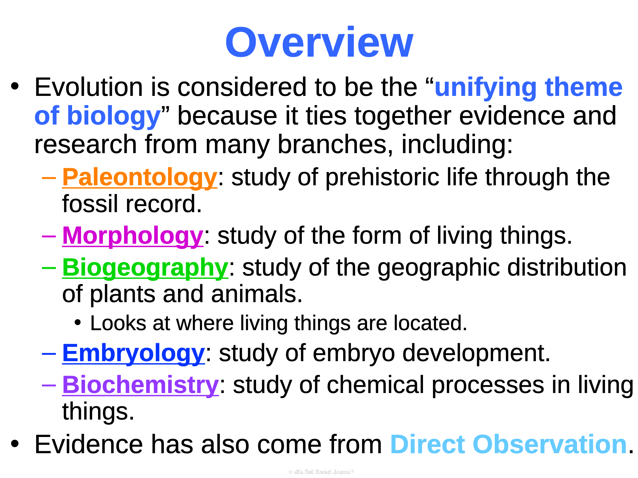 Evidence of Evolution Lesson