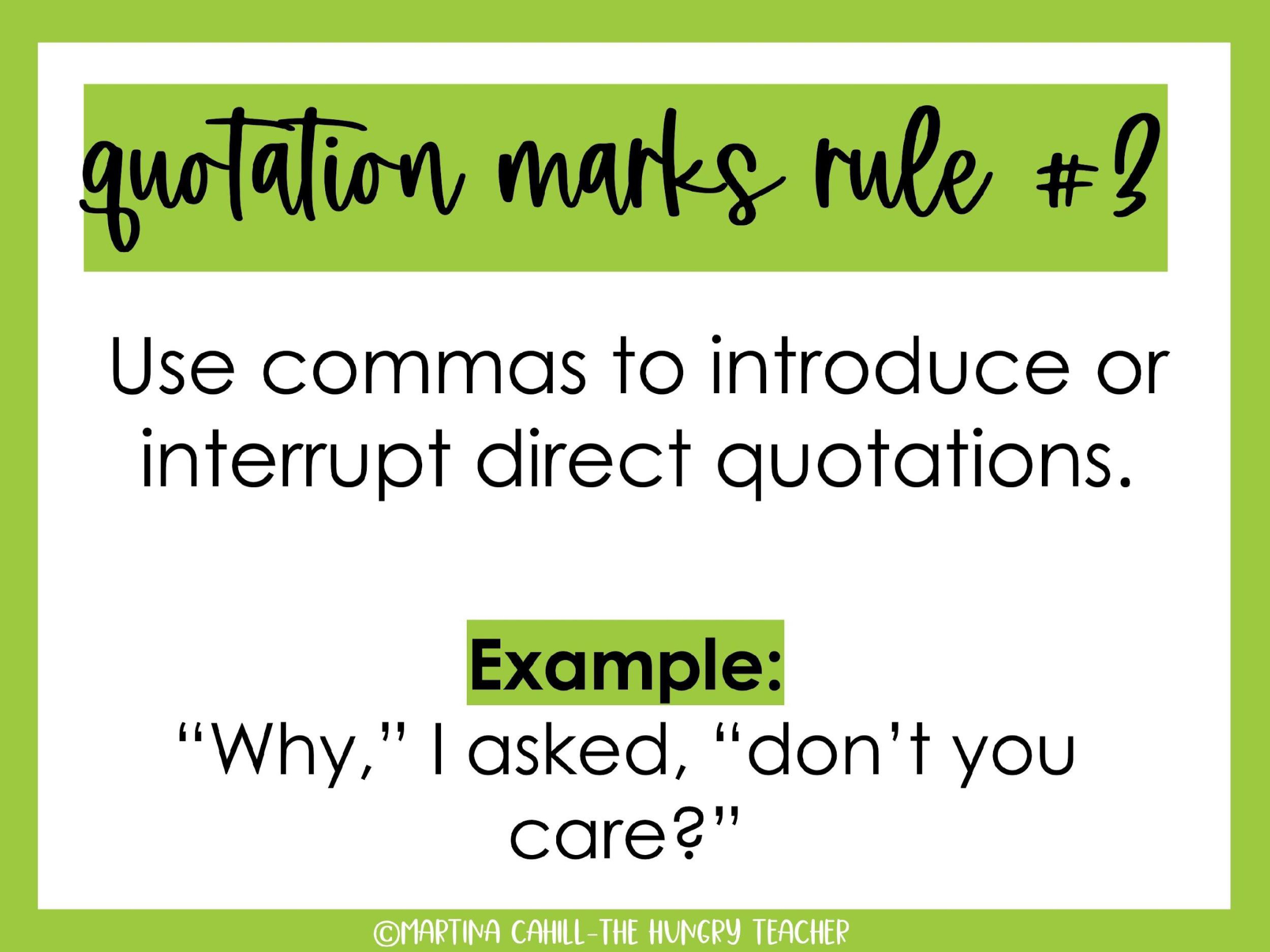 Quotation Marks and Comma's Notes and Practice Lesson