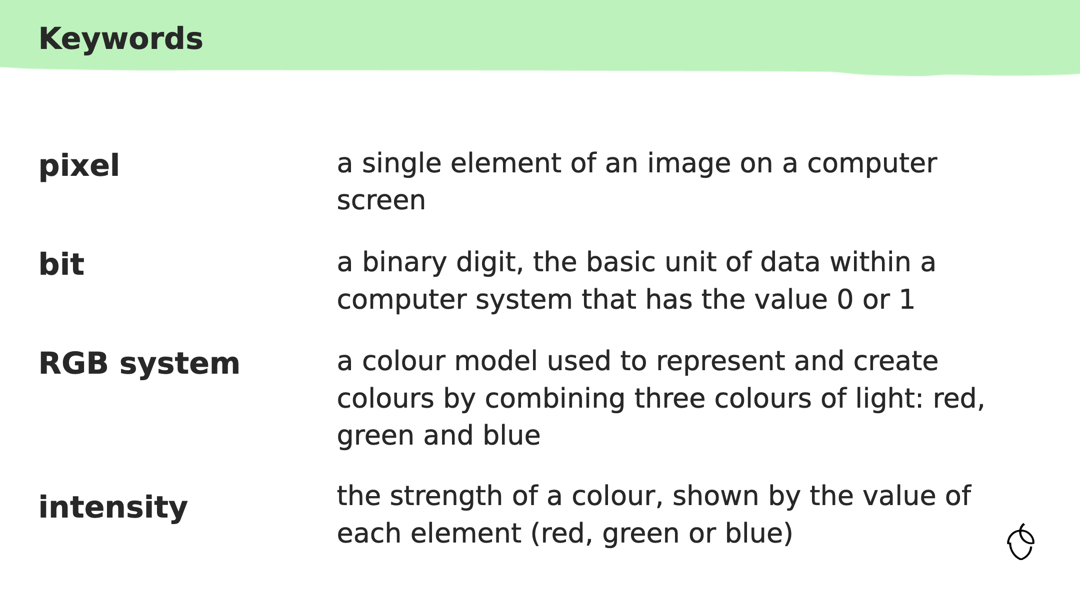 Representing images with binary data Lesson