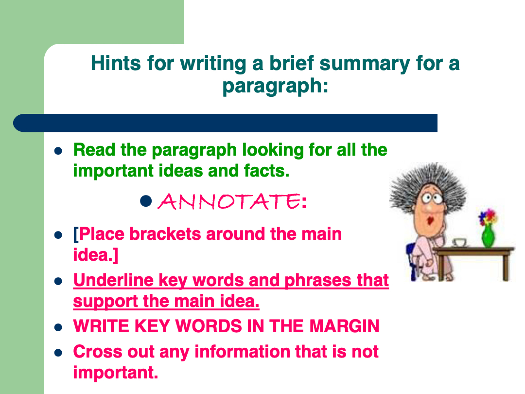 Summary writing Lesson